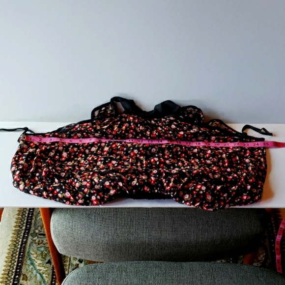 ICE VANILLA Sheer Blk/Red Floral Halter Top with Elastic Waist - Picture 12 of 12